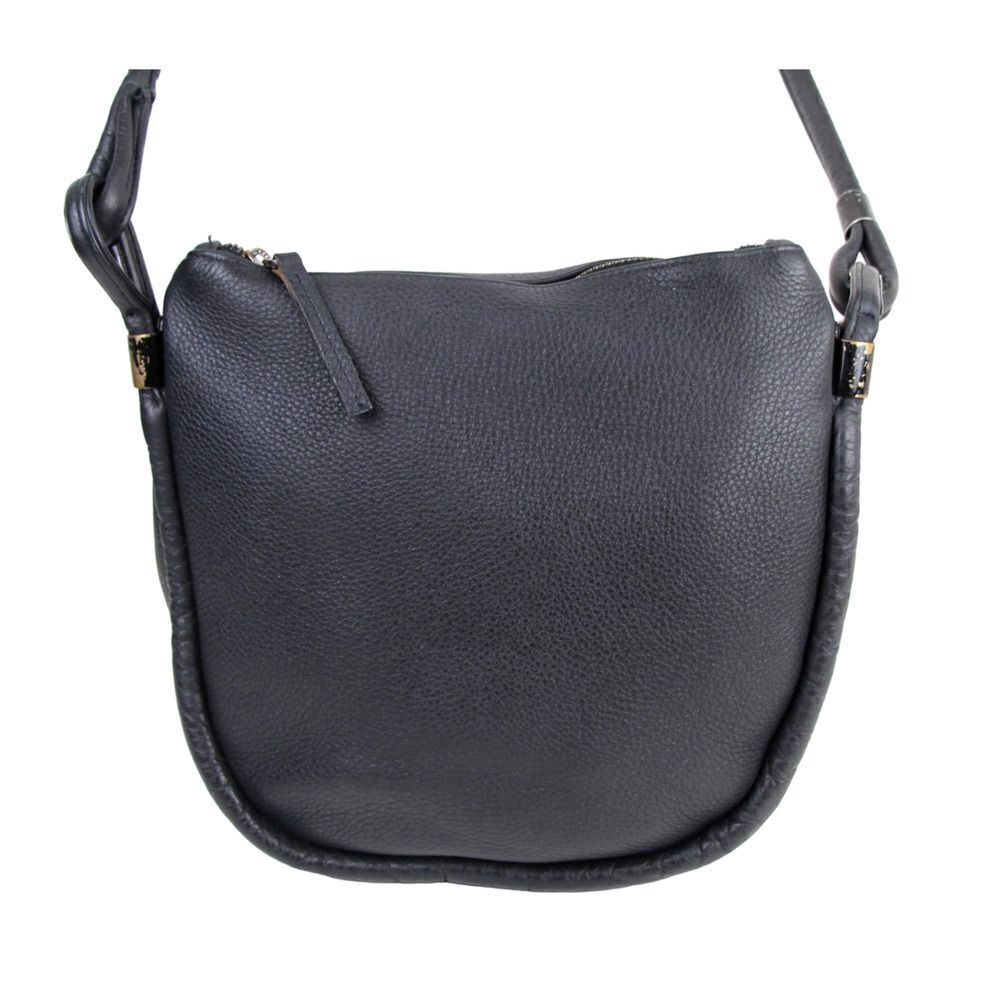 AANDD Adam & Davidson BLACK GENUINE LEATHER X-BODY SHOULDER BAG HANDBAG PURSE